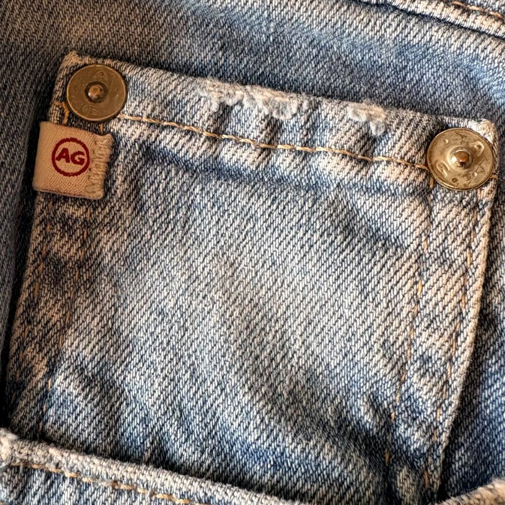 AG Isabelle Straight Leg Crop Jeans Size 30 High Rise Raw Hem Designer Denim - Picture 7 of 7